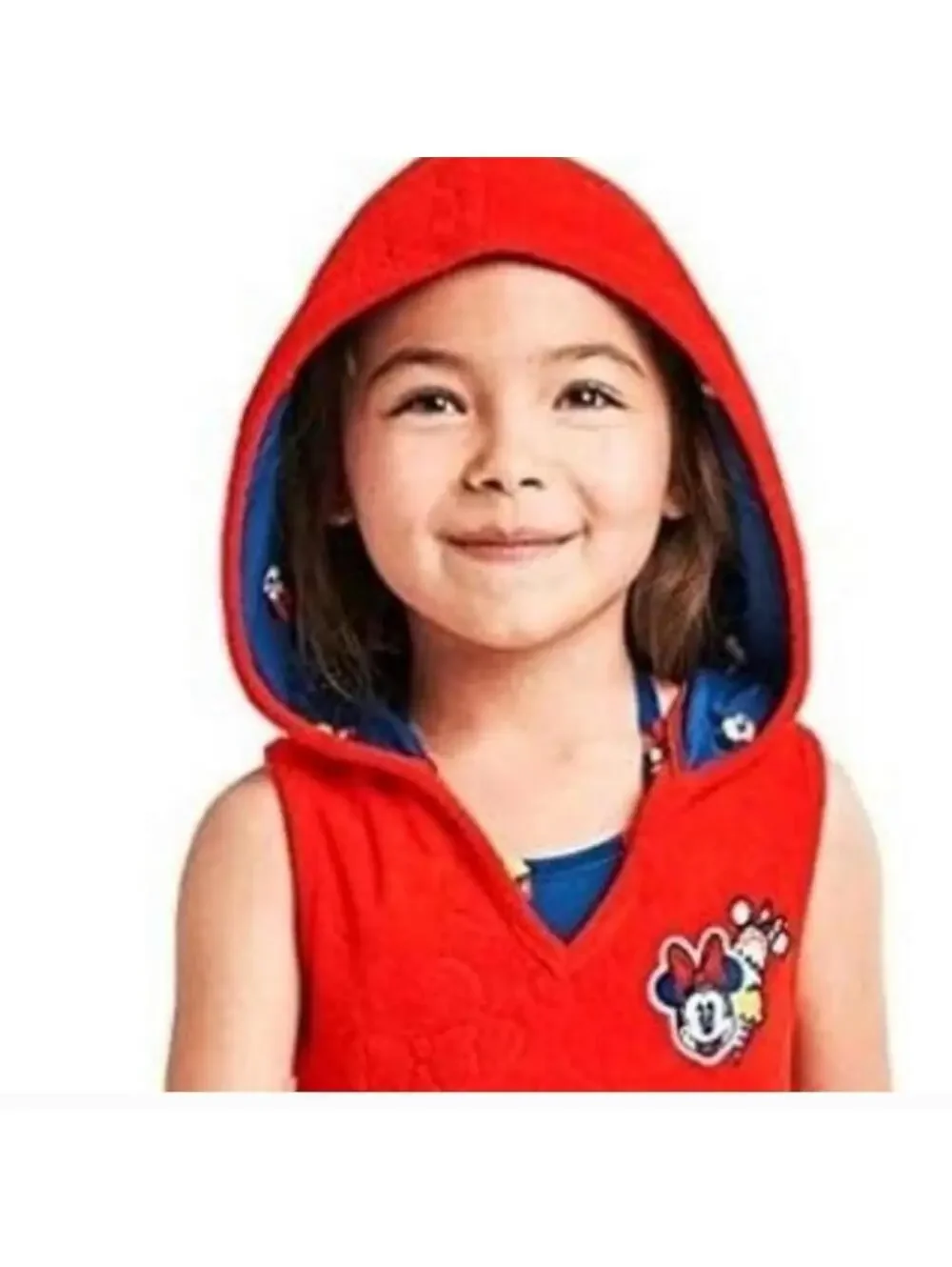 Disney Parks Minnie Mouse Terry Red Hooded Dress Girls Size 7/8 Lined Hoodie